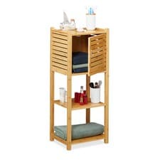 Étagère de salle de bain en bambou résistant 3 étagères Étagère de salle de bain