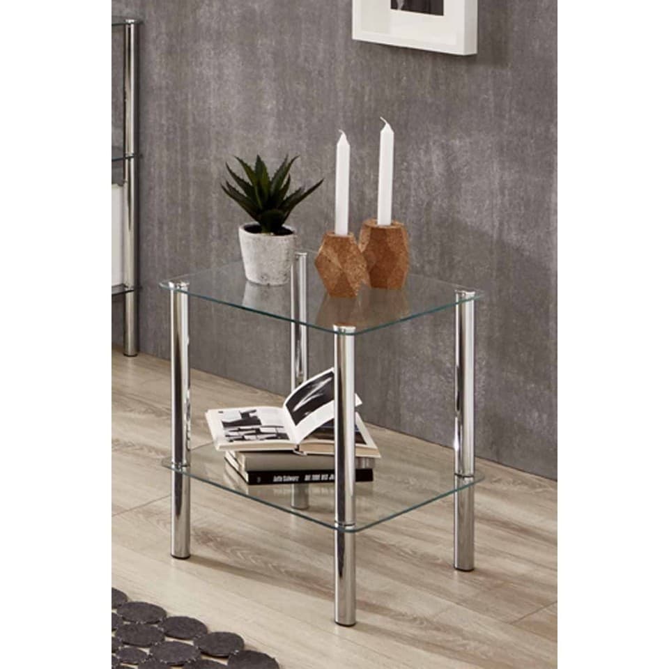 Table d'Appoint en Verre "Eliot" 47cm Transparent
