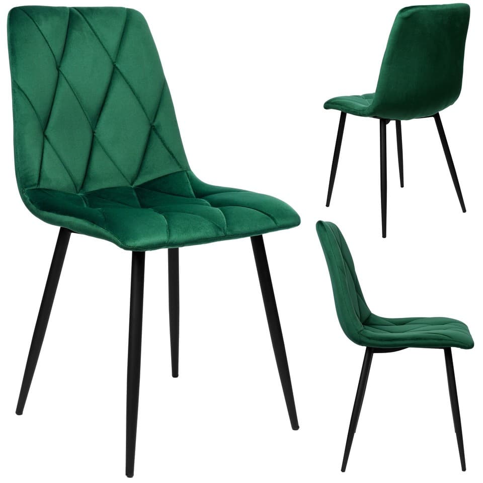 Fauteuil Madison Velvet en velours vert foncé capitonné