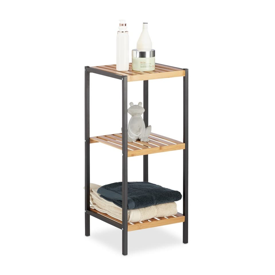 Étagère en bambou meuble de rangement 3 niveaux léger étagère universelle