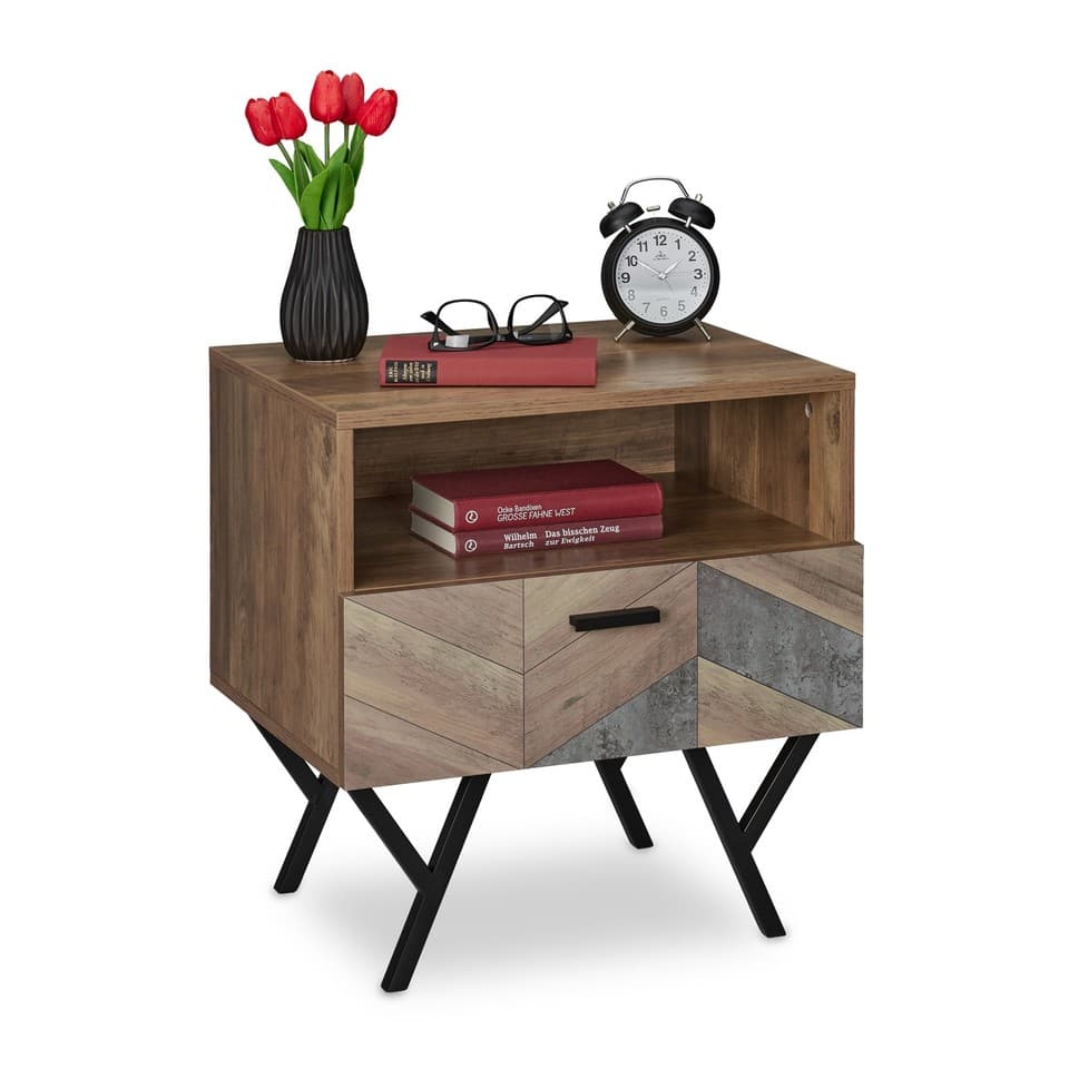 Table de chevet console industrielle 40 kg noir table d'appoint meuble de salon