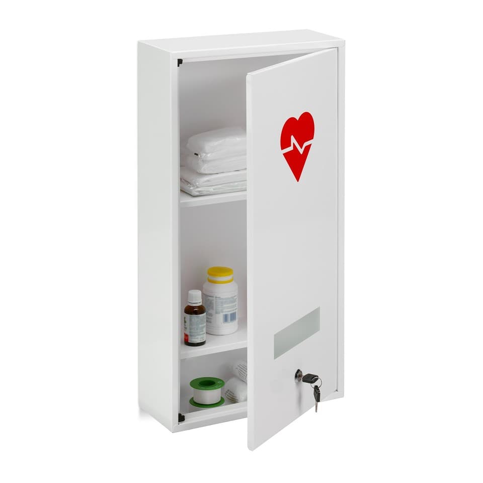 Armoire à pharmacie 3 étagères verrouillable armoire à médicaments 3 niveaux