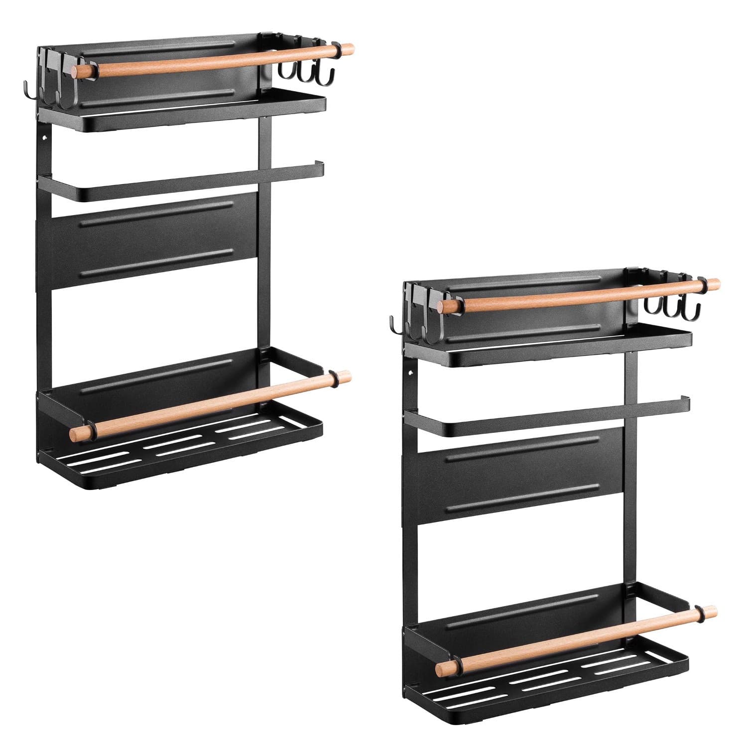 Maclean MC-910 Étagère magnétique pour réfrigérateur 2 pcs noir mat 12 kg
