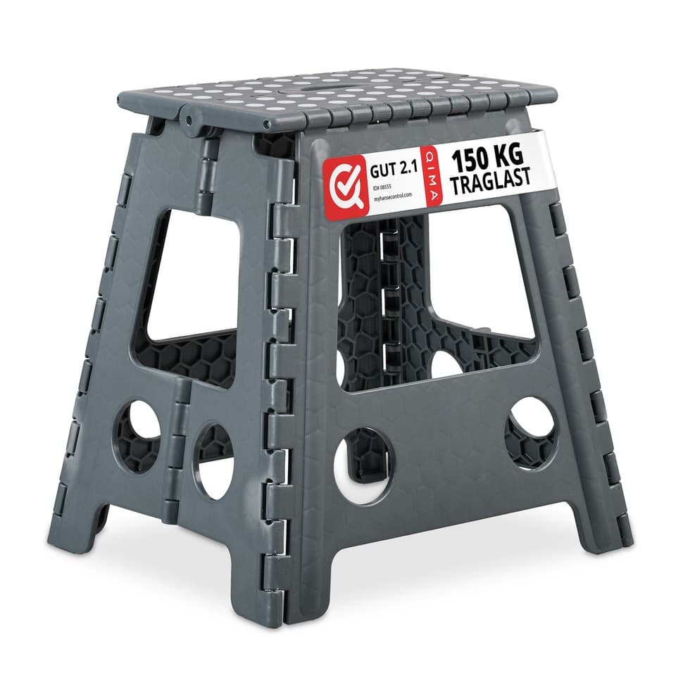 Tabouret pliable Escabeau portable léger gris foncé Tabouret pliant 4 pièces