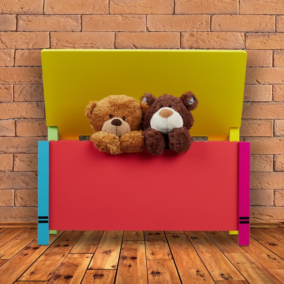 Banquette de rangement pour enfants coffre à jouets 7,8 kg pratique multicolore