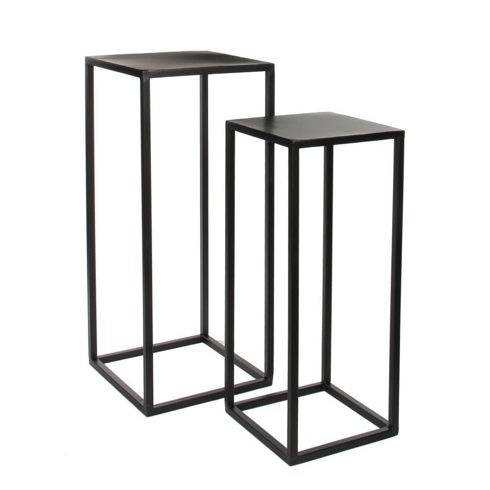 Mica Decorations Goa Lot de 2 table d'appoints - H70 cm - Noir