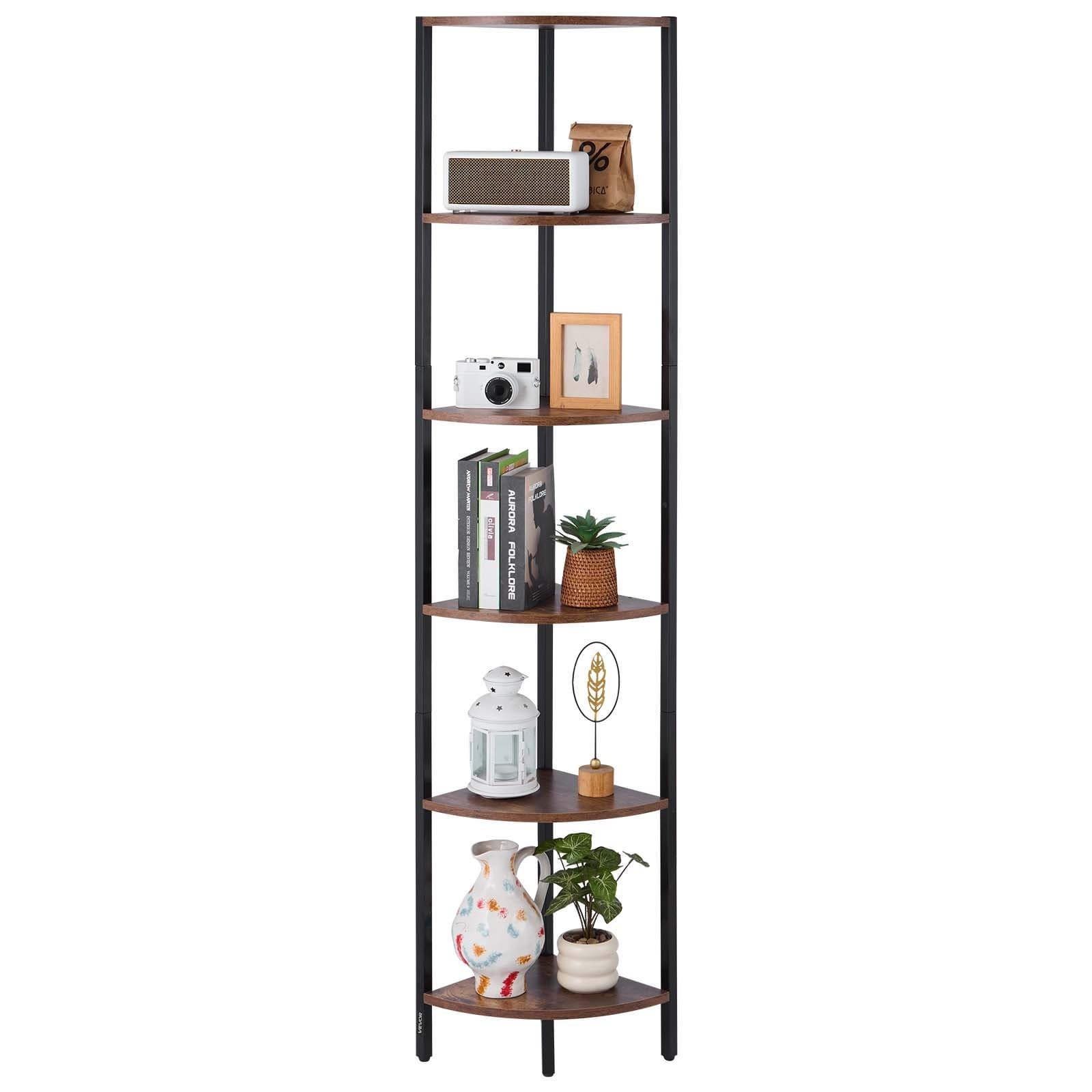VEVOR Étagère d'angle à 6 niveaux bibliothèque du coin 171,5 cm éclairage LED