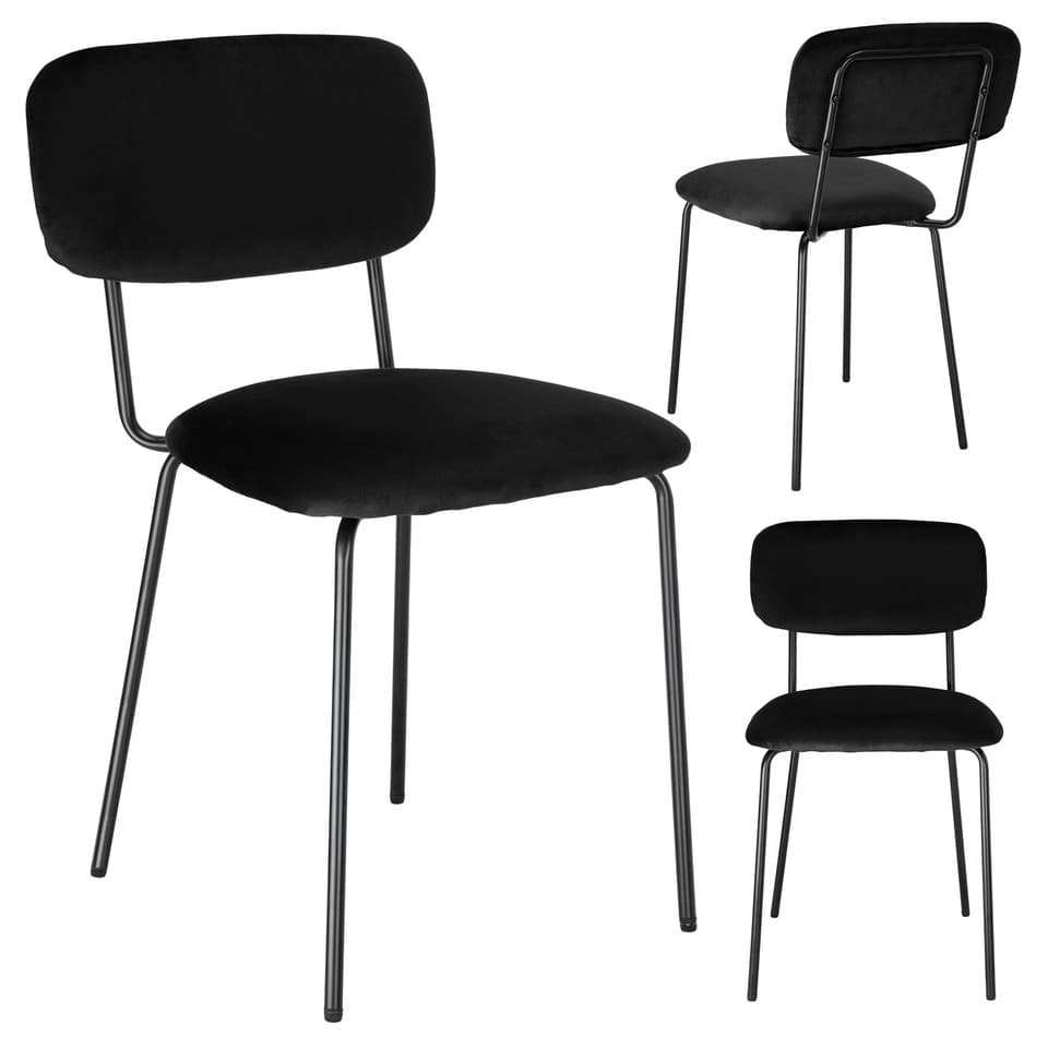 Fauteuil LOUIS en velours noir