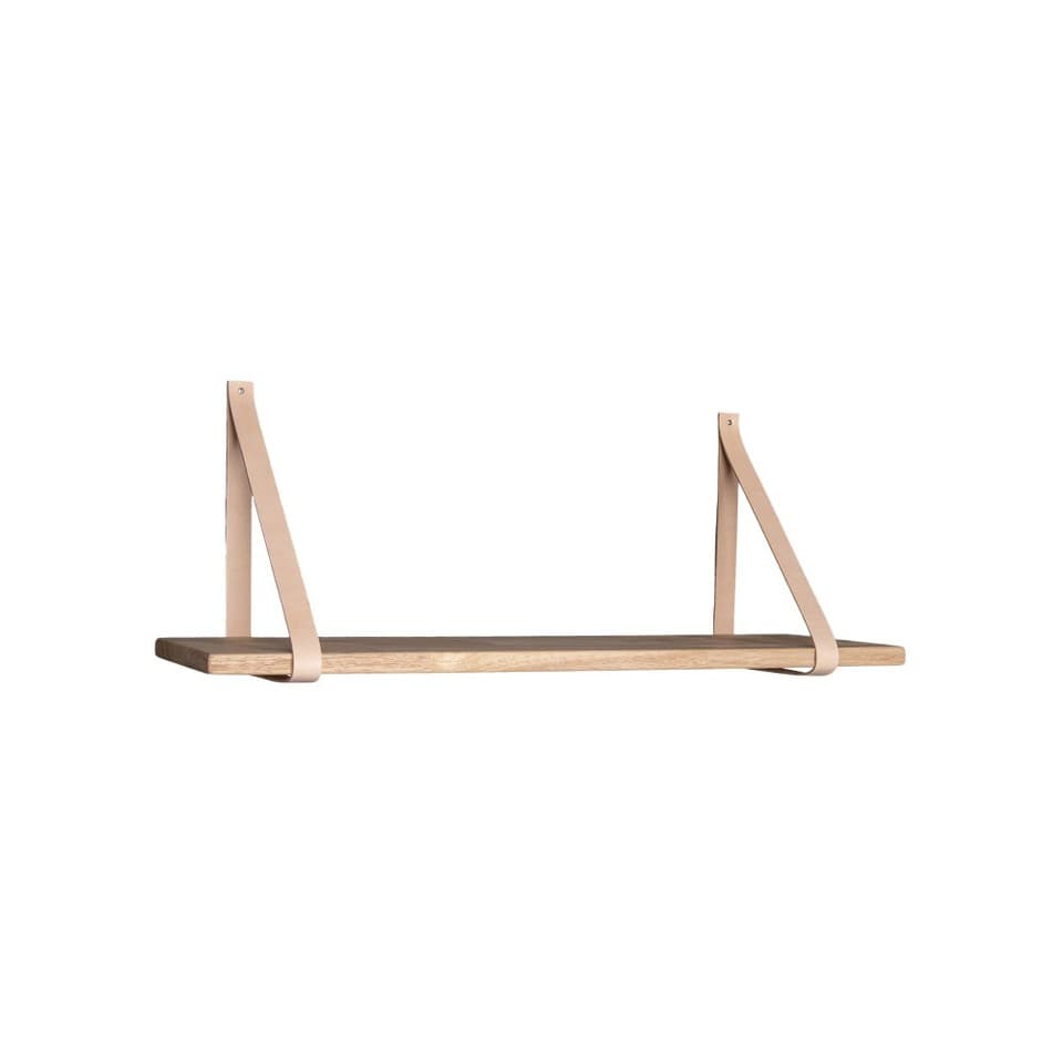Étagère Murale Nordic FORNO Cuir Naturel / Marron 80 Cm Bois