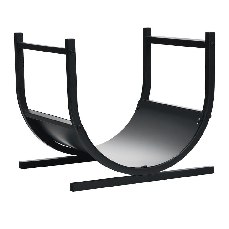 Porte-Bûches Bois De Cheminée En Métal En Forme De U 43 X 37 X 39,5 Cm Avec Poig