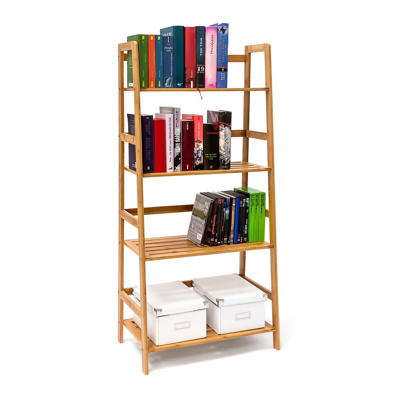 Bibliotheque étagère de rangement meuble à livres 4 étagères résistant naturel