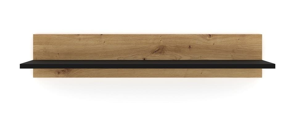 Étagère suspendue Étagère NUKA 100x20x19cm Bibliothèque murale en chêne et noir