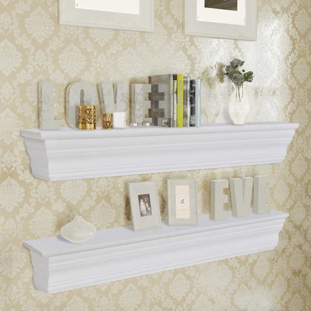 2x Ètagère Murale Blanc Salon Chambre Coucher Armoire Rangement Placard vidaXL