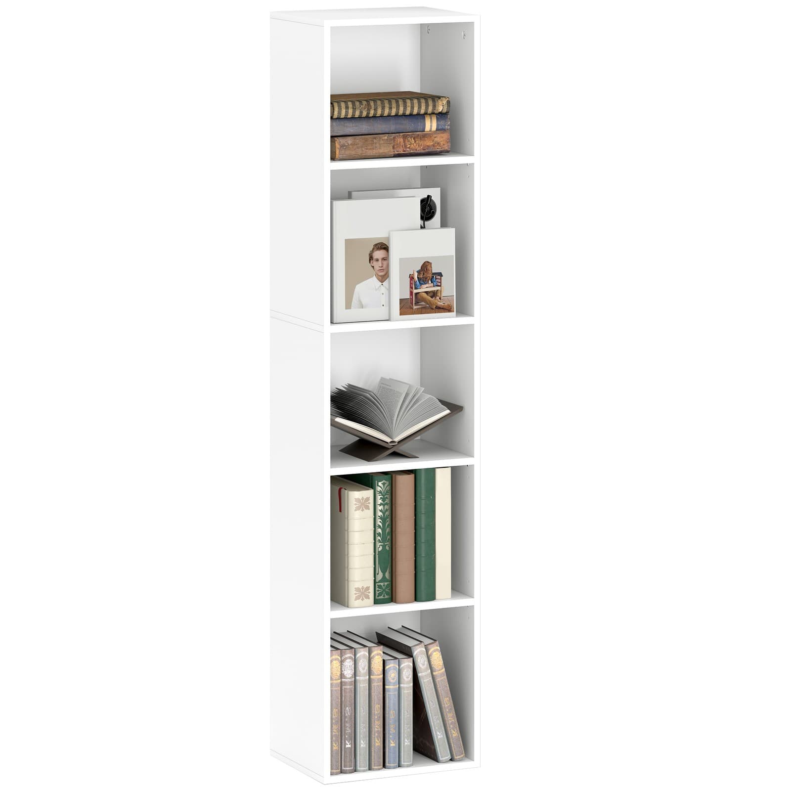 HOMCOM Bibliothèque 30x24x133.5cm Blanc