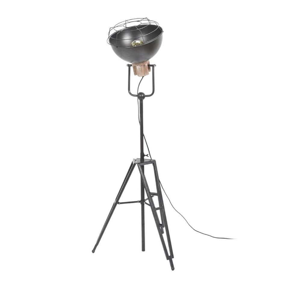 Lampadaire Industriel "Trépied" 124cm Gris