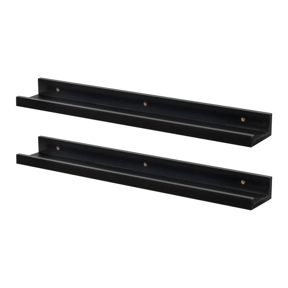 2x étagères rebord d'image étagères flottantes rangées bibliothèque 57cm noir
