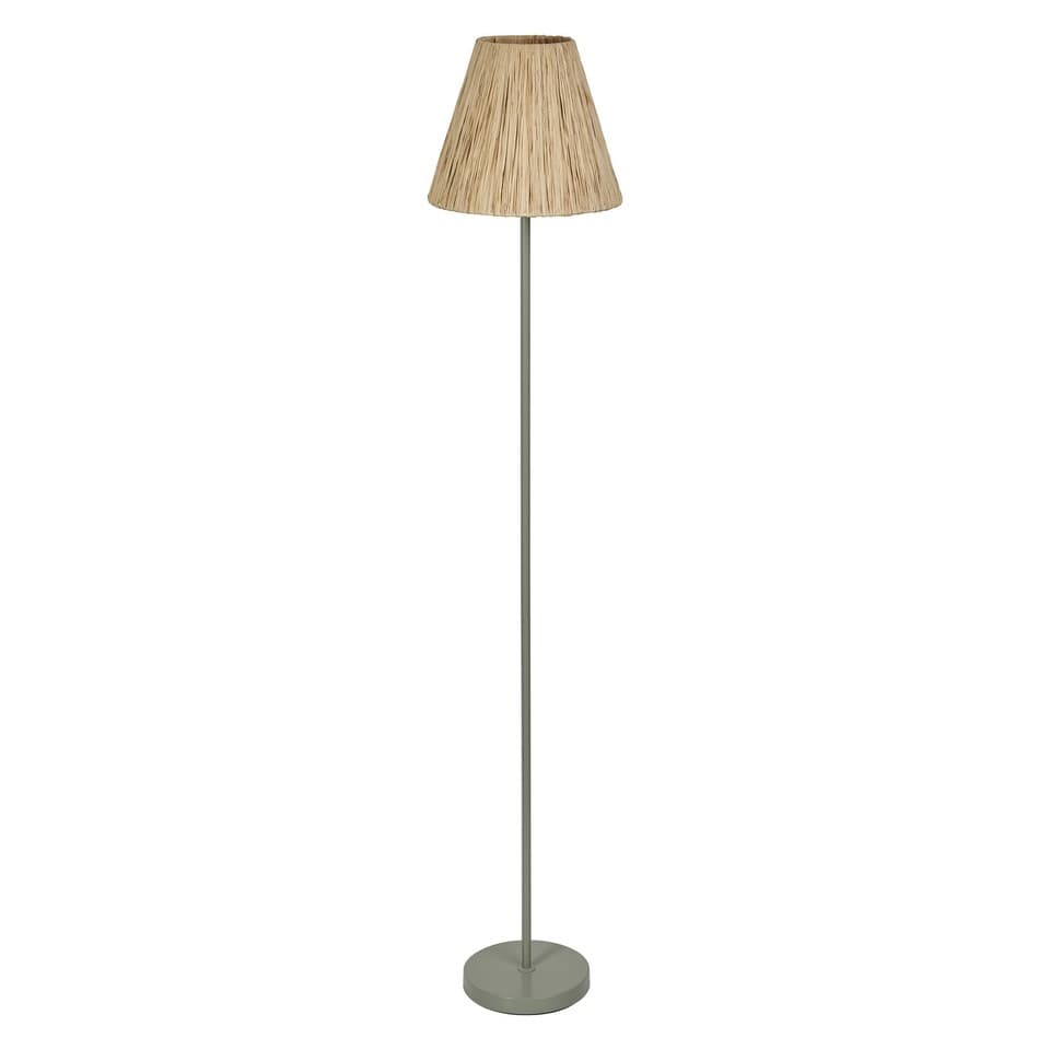 OSRAM Lampadaire Decor Raffia vert en raphia et métal, E27, 1600 mm de hauteur,