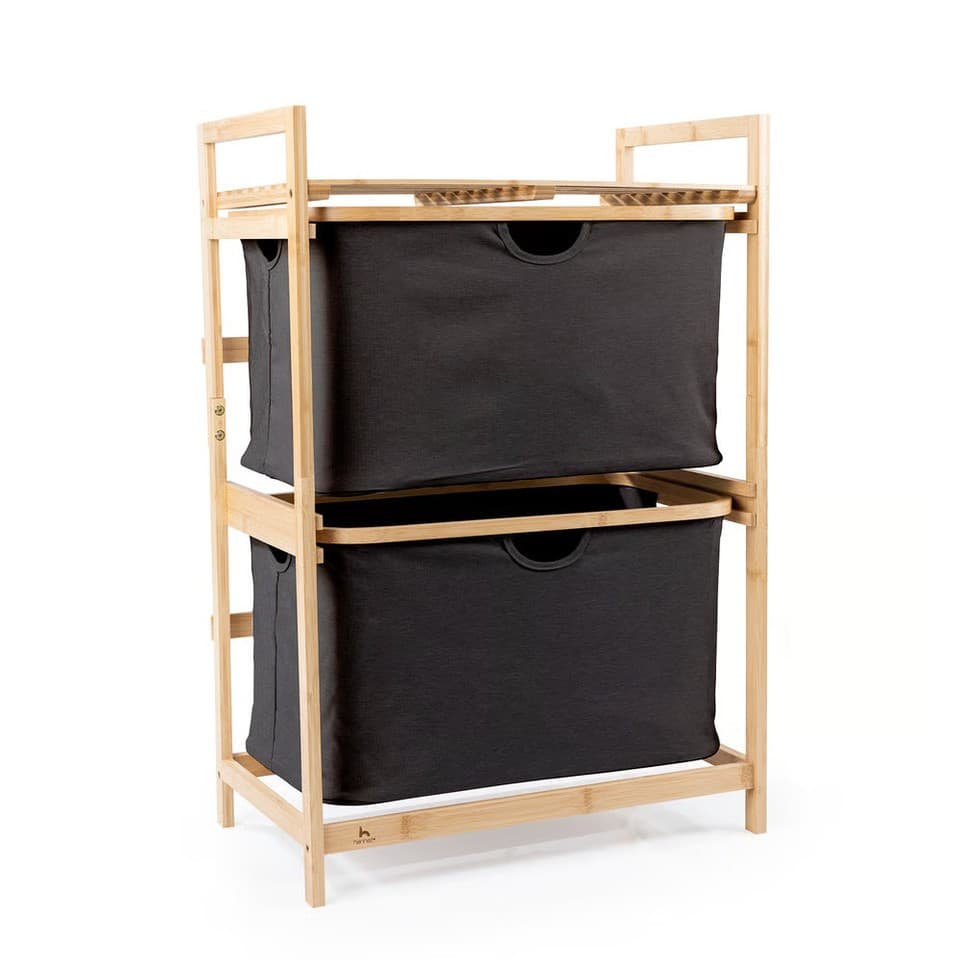Étagère en bambou Hennez petites armoires rangement de salle de bain