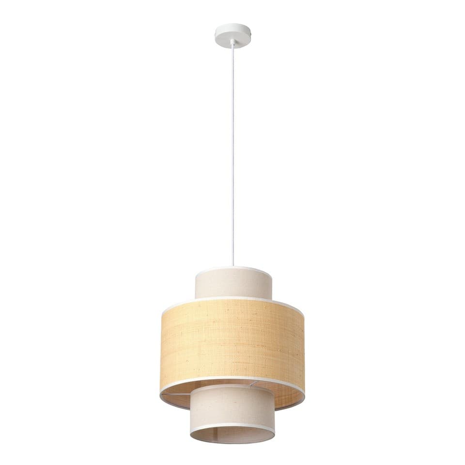 OSRAM Suspension cylindrique DECOR Wrap E27 Beige diamètre 350mm, raphia et bas
