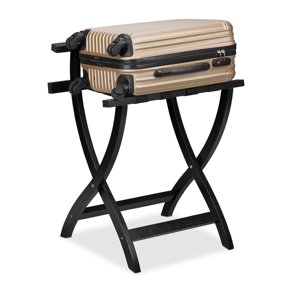 Porte-valise pliable Support à valise Repose-bagage protection murale bois