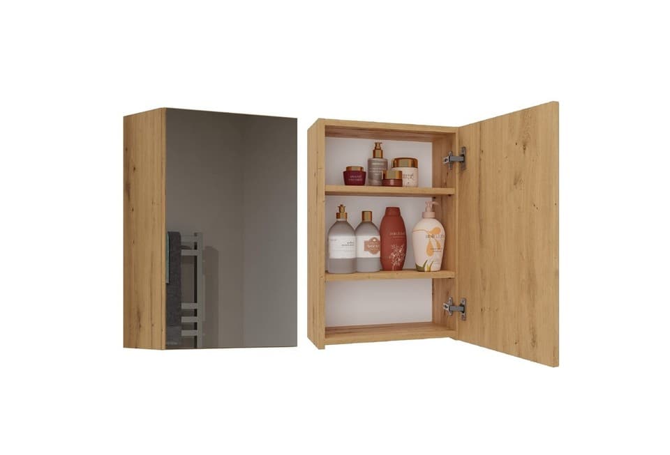 Meuble de salle de bain suspendu avec miroir au-dessus du lavabo POLA 1DL Artisa