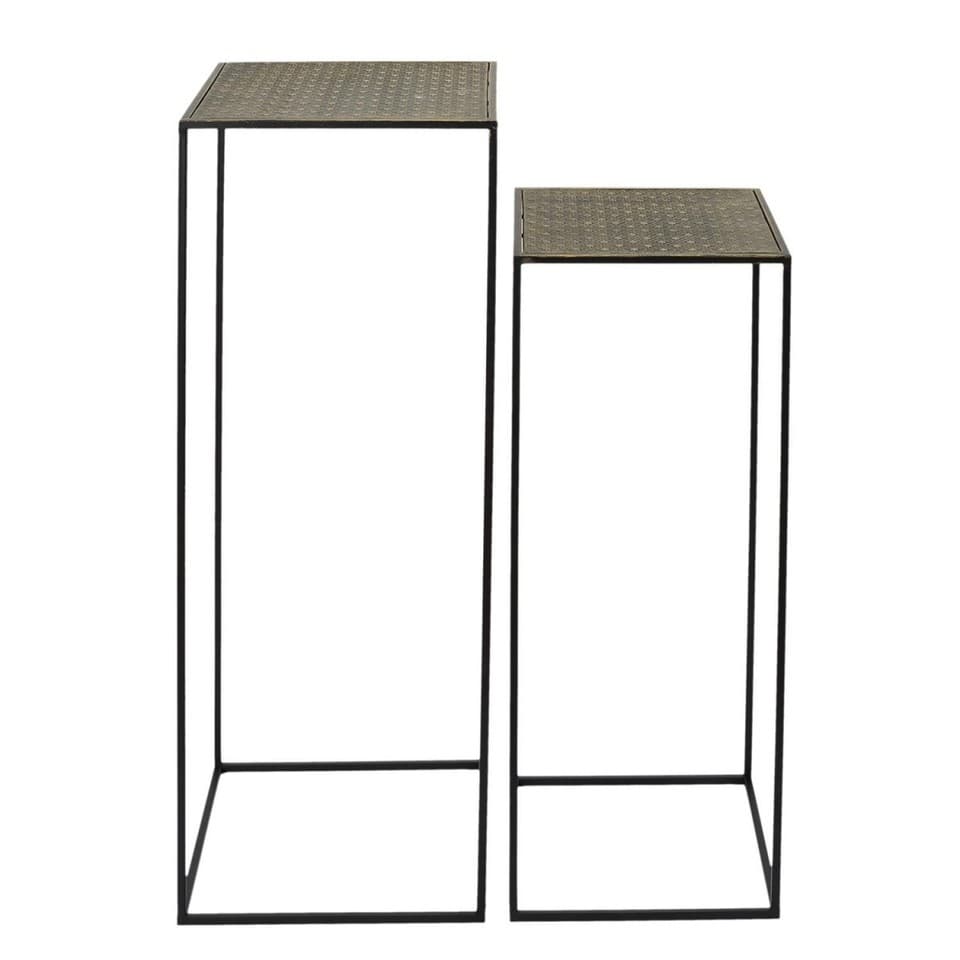 Lot de 2 Tables d'Appoint Design "Mirage" 90cm Noir