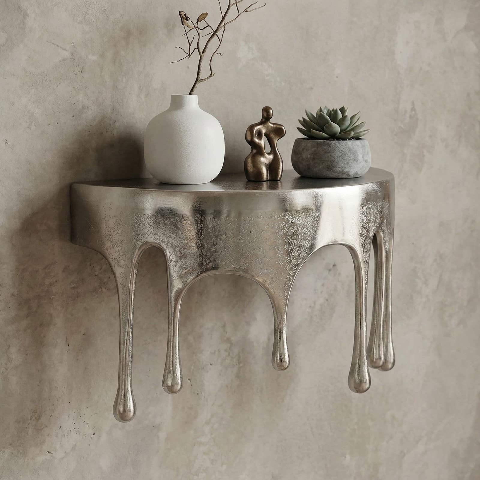Étagère murale Aluminium Argent Goutte Étagère suspendue flottante Drops moderne