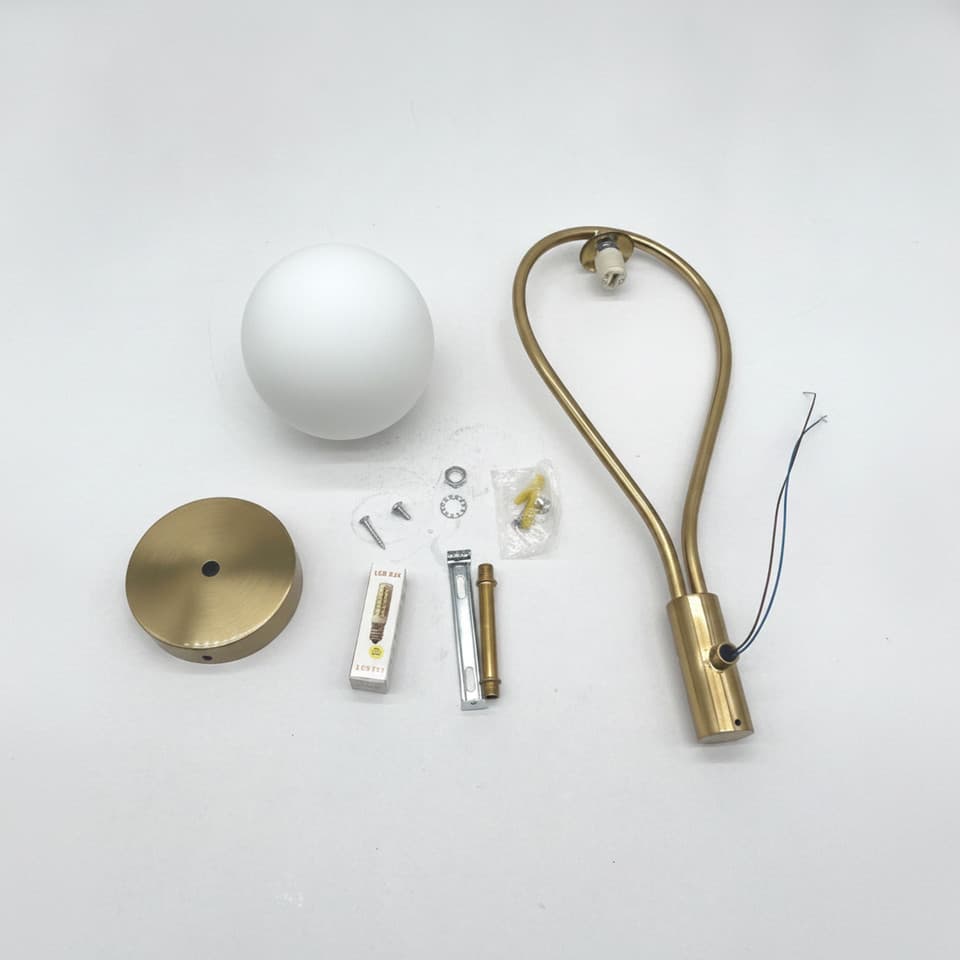 Applique Murale LED Moderne Or Forme Goutte Boule Verre Mat Lampe E14