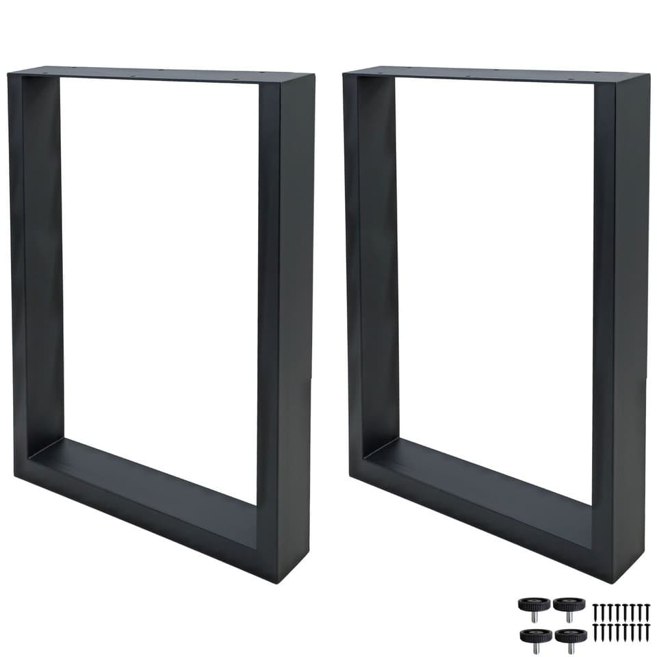 2er Set Pied de la Table Tischkufen Métal Rectangle 60x72 CM – Cadre Noir