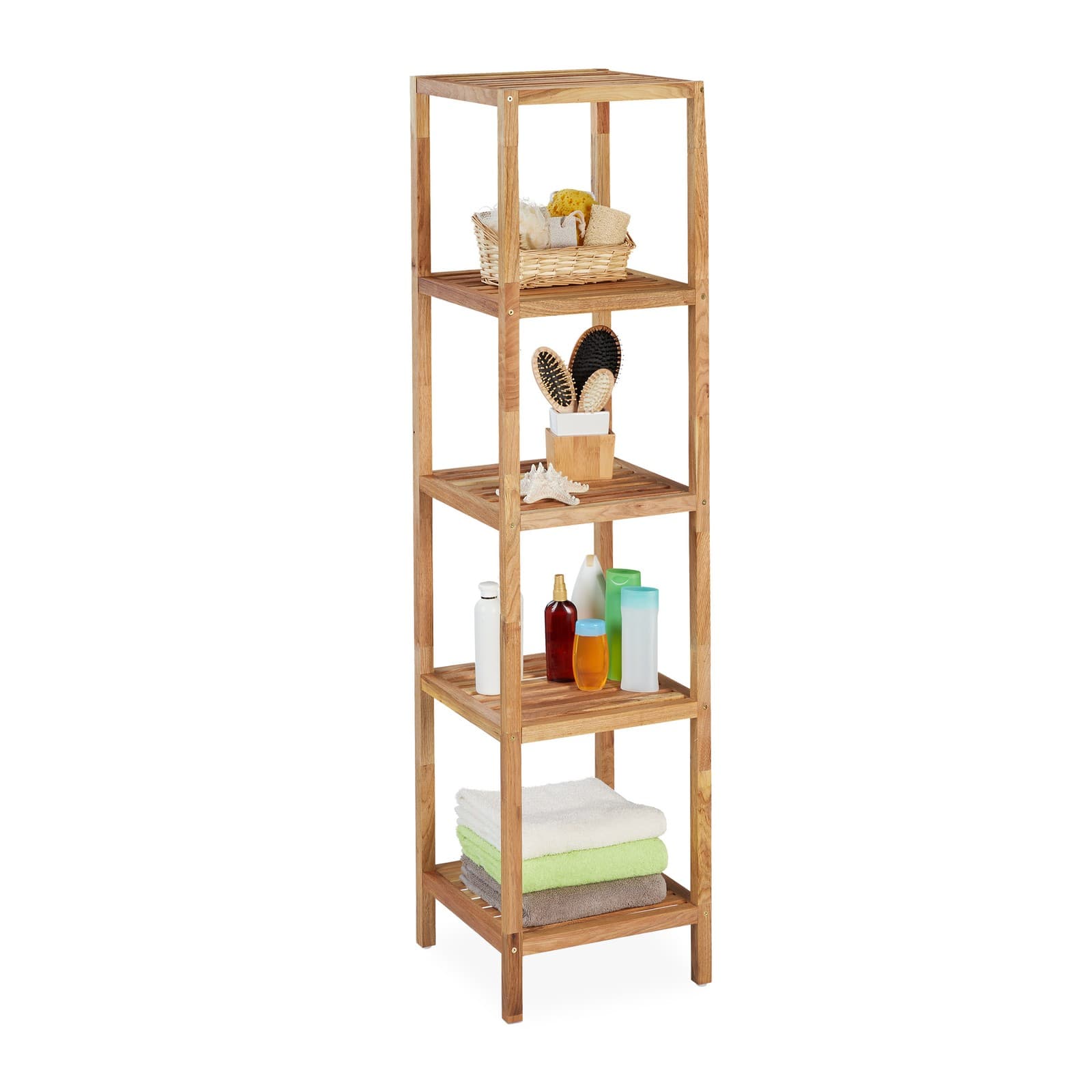Etagere salle de bain 5 niveaux 4,7 kg étagère de rangement colonne de rangement