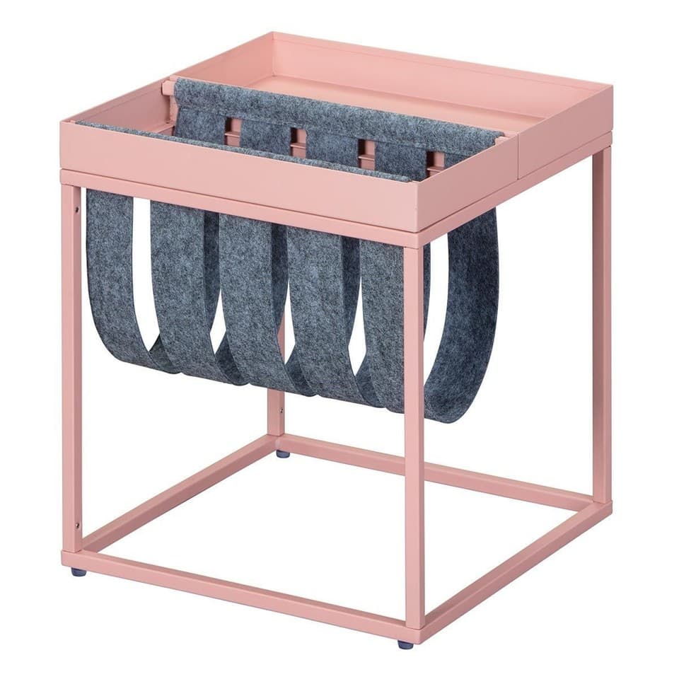 Table d'Appoint Design "Porte-Magazine" 40cm Rose