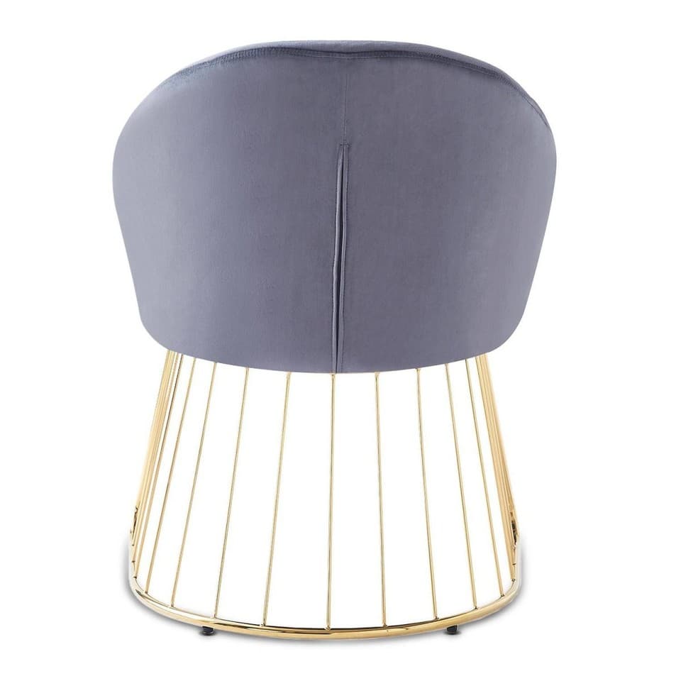 Chaise Design en Velours "Mayra" 84cm Gris