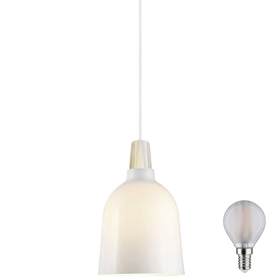Nordlux Lampe à suspension LED Karma Nordic 14 Opale/Blanc Bois Ø14cm 5W