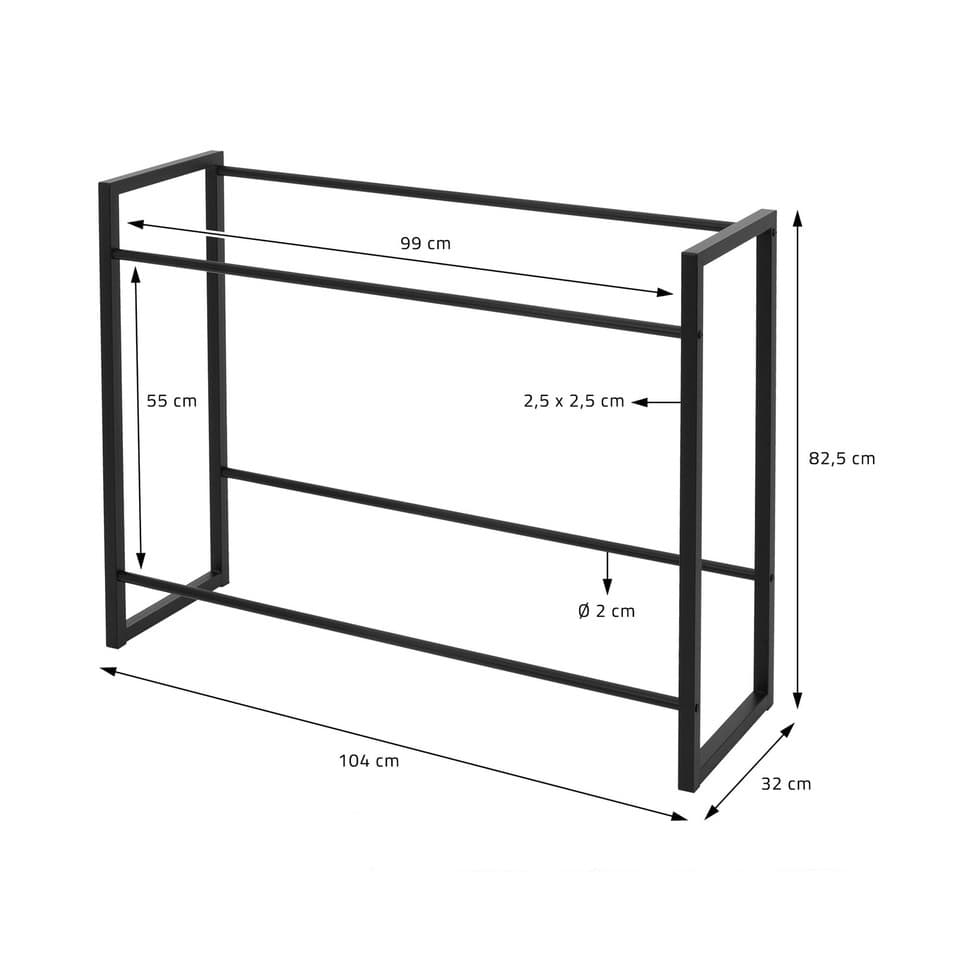 Étagère de 6 caisses à boissons support rangement acier anthracite 190x33x116 cm