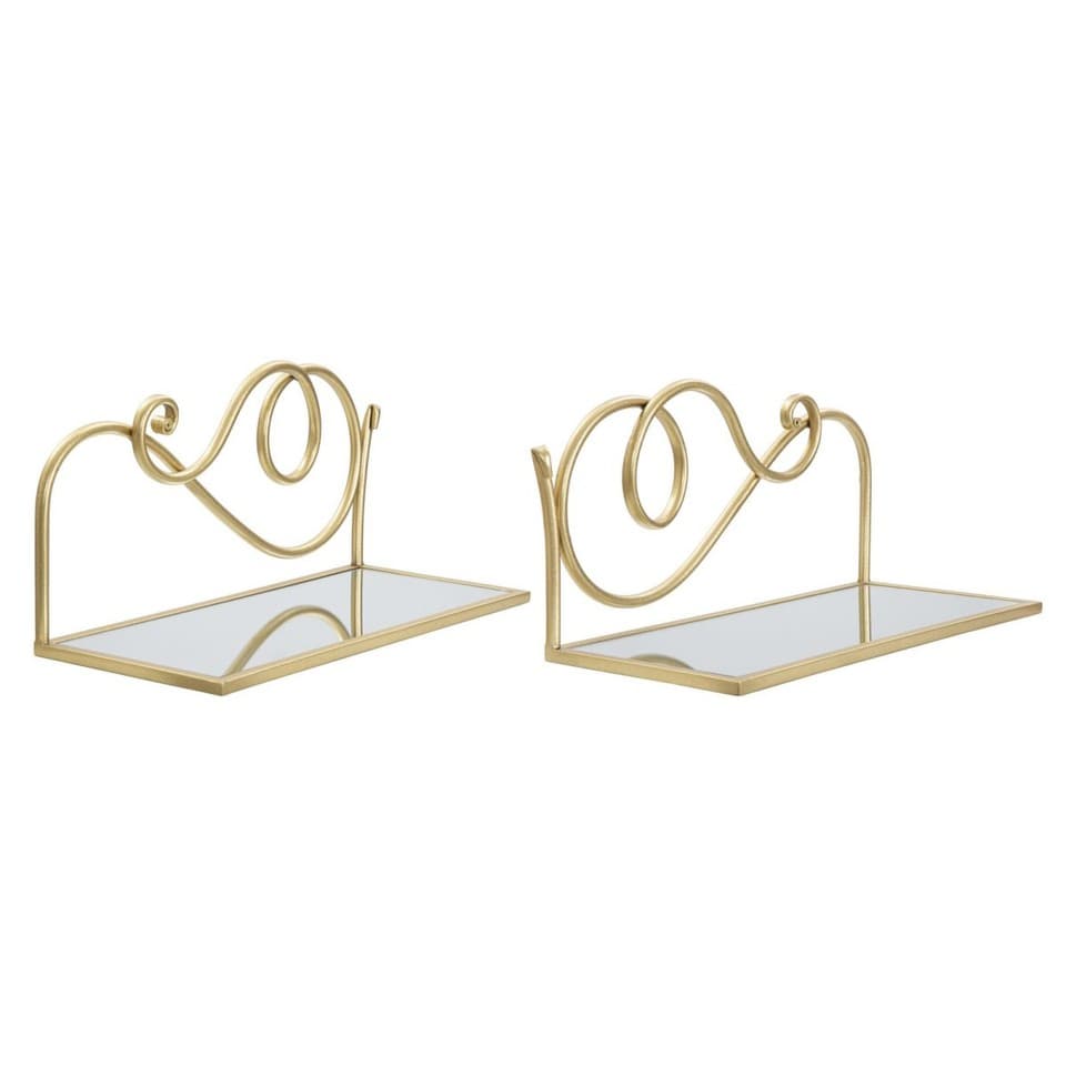Lot de 2 Étagères Murales Design "Esther" 41cm Or