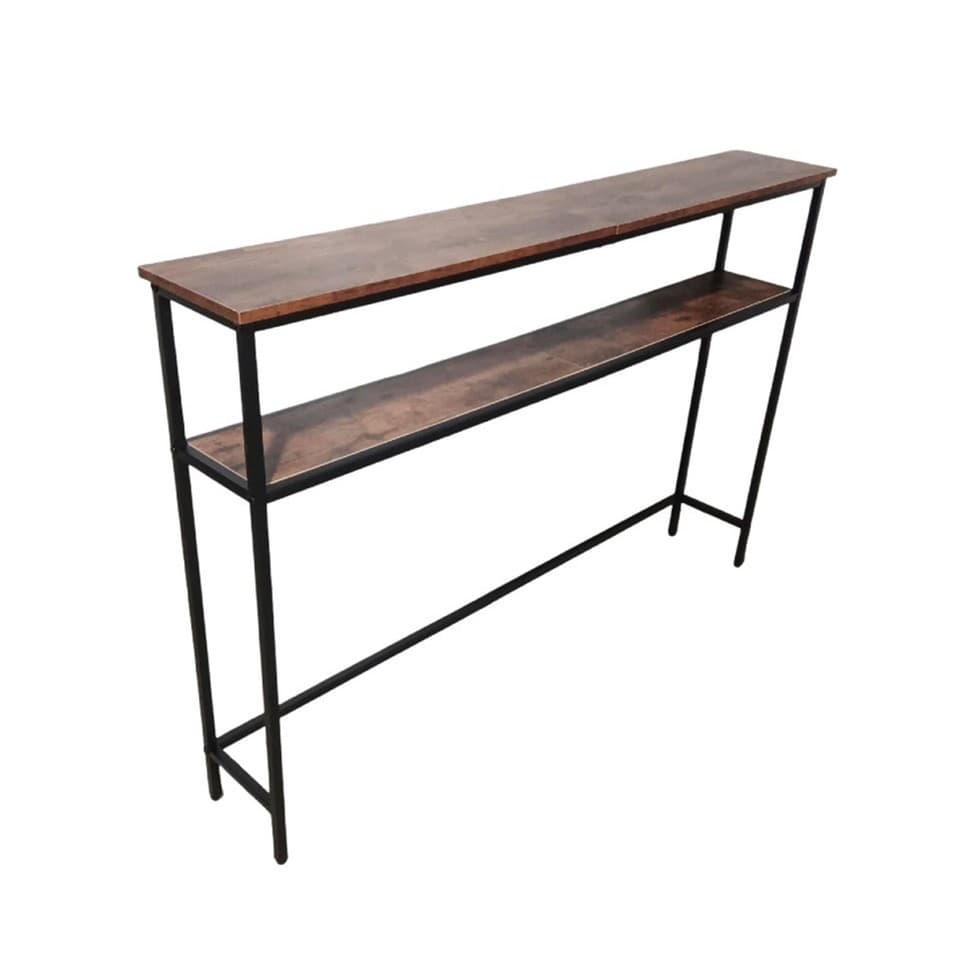 Console d'entrée, table d'appoint, style industriel, 2 étagères