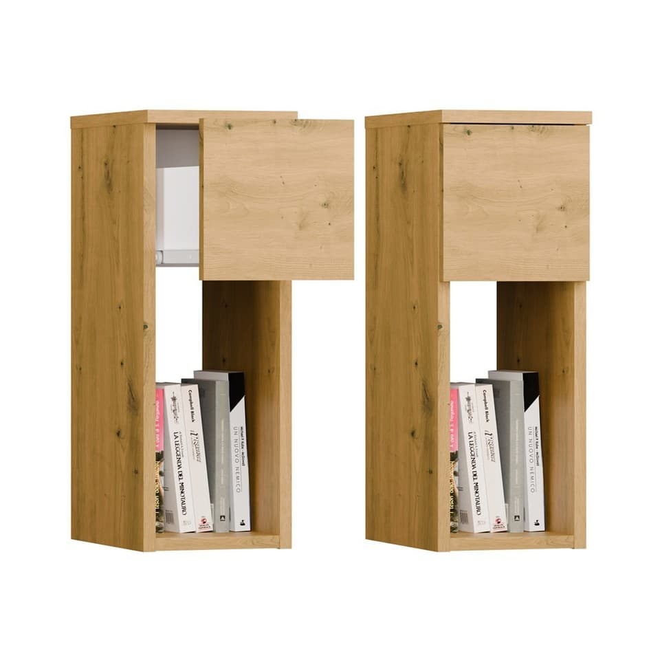 GALAX 20 1S TABLE DE CHEVET ARTISANALE EN CHÊNE AVEC TIROIR POUR CHAMBRE