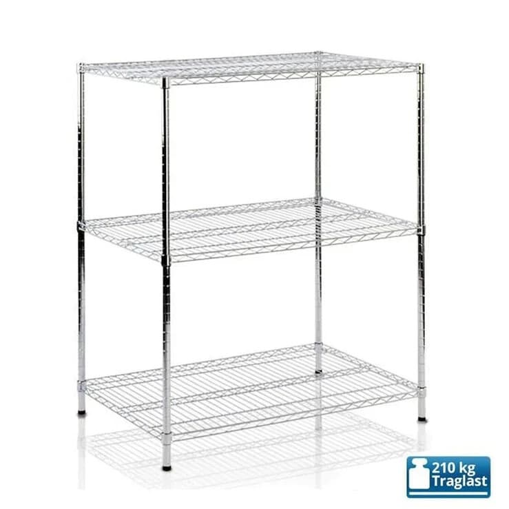 Scaffale En Métal Chromé King 3/5 Tablettes 60x35x90/180h Argento Support
