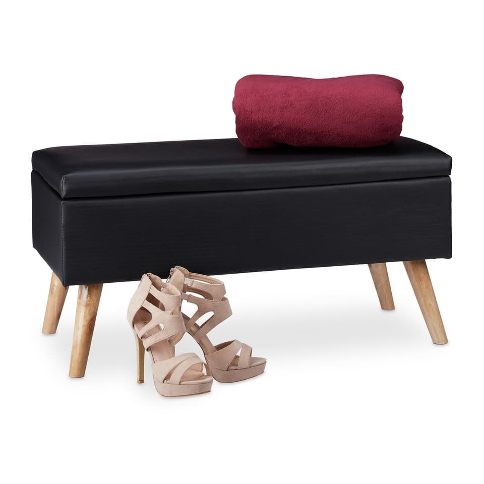 Banquette avec couvercle pour rangement coffre à jouets ottoman design 120 kg