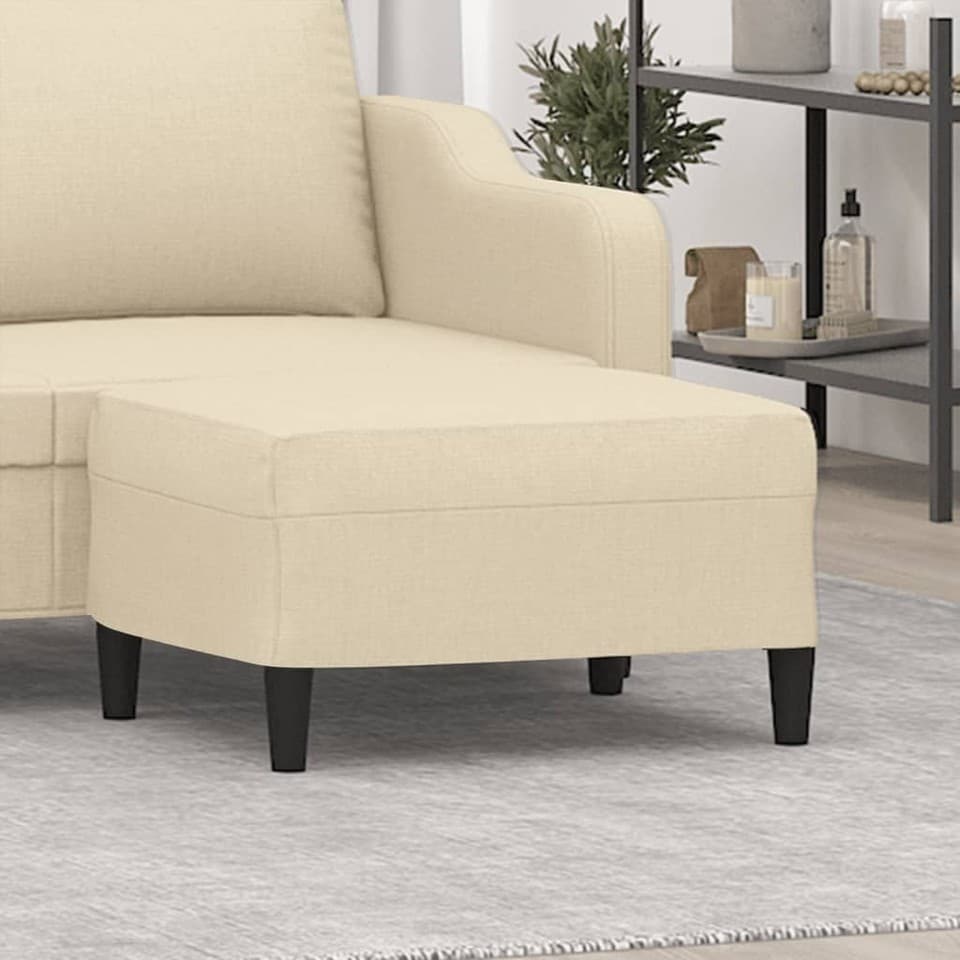 Repose-pied Jaune Clair 70x55x41 cm Tissu Tabouret Pouf Meuble Salon vidaXL