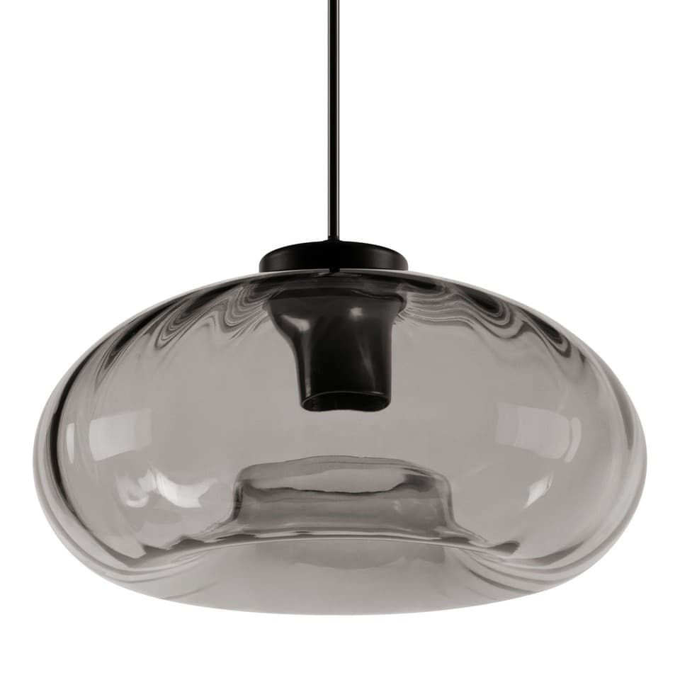 OSRAM Suspension en verre fumé  DECOR, verre fumé en métal noir, version E27, di