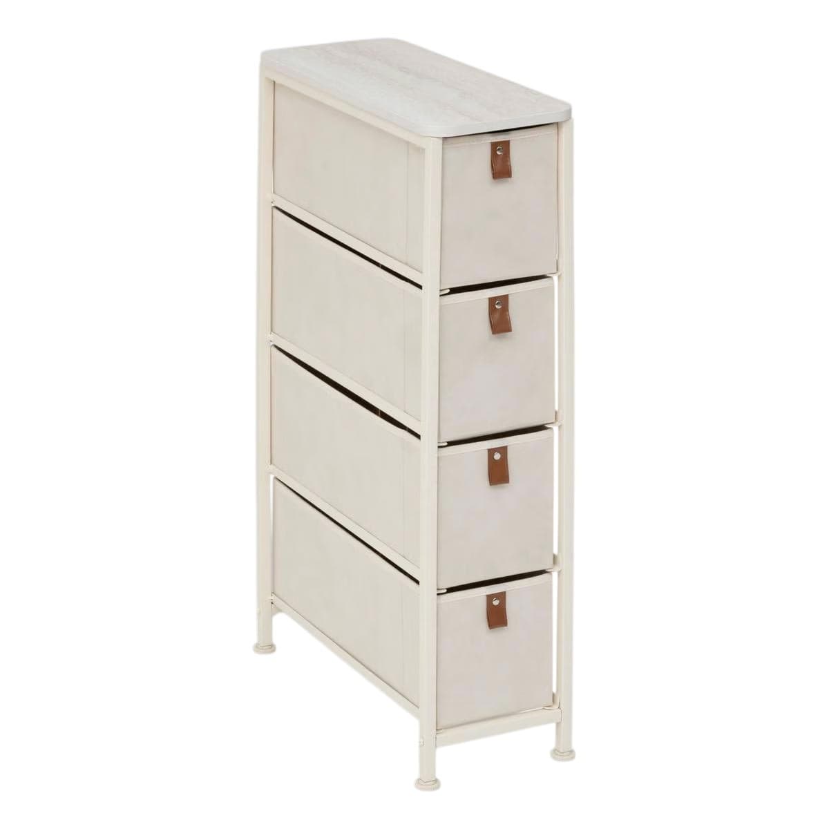 Meuble de Rangement 4 Tiroirs "Tissa" 77cm Beige