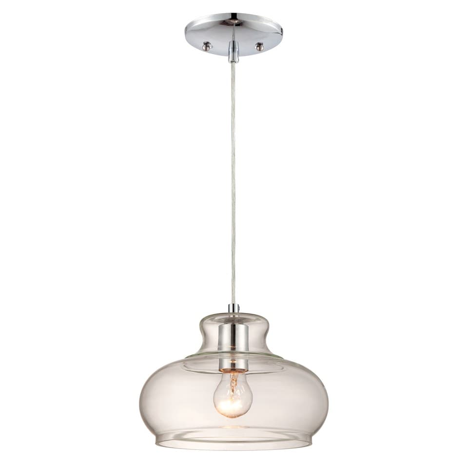 Lustre Plafonnier Lampe suspendue Chrome et Globe en Verre Clair E27 Ampoules
