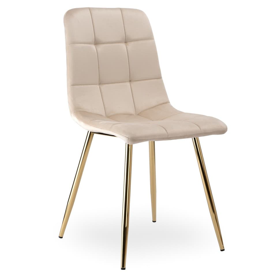 Fauteuil DENVER en velours beige doré