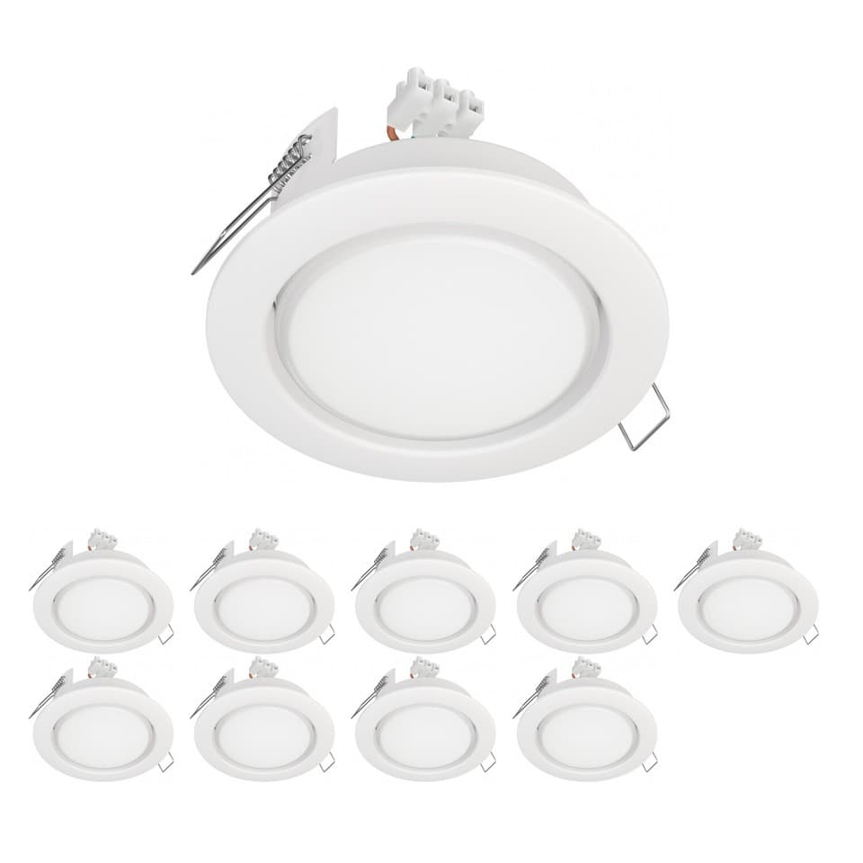 10x Plafonnier encastré ZOBE II blanc mat rond 107mm Ø 1x GX53 max. 25W