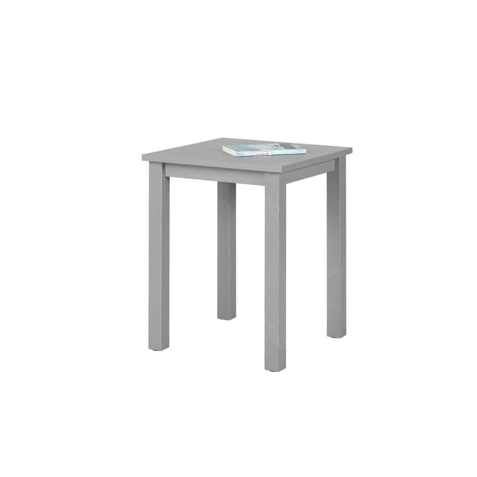 Table d'Appoint en Bois Massif "Nina" 55cm Gris Laqué