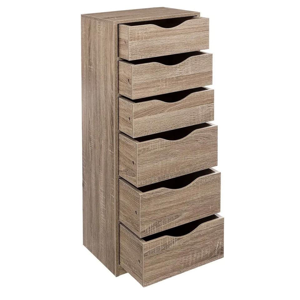 Caisson de Bureau "6 Tiroirs" 100cm Naturel