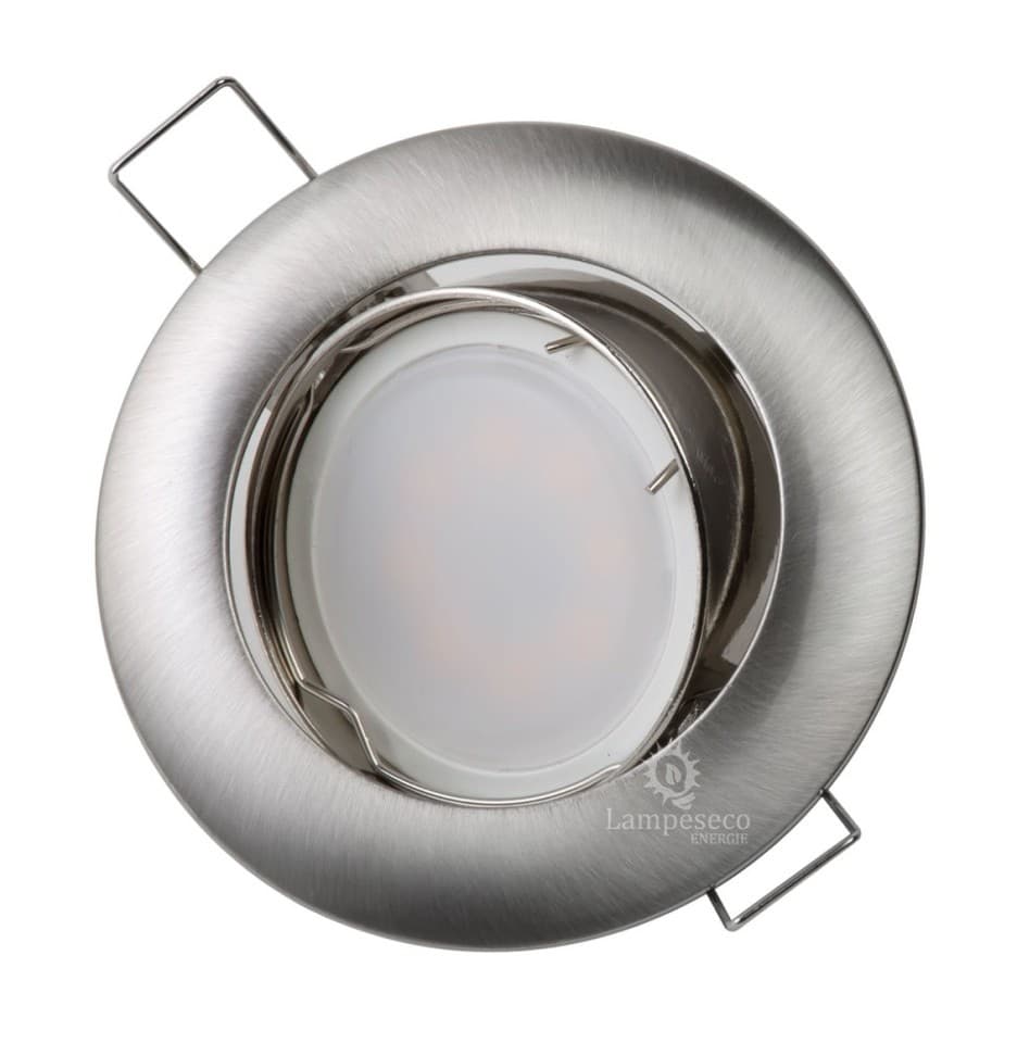 Lot de 20 Spots Encastrable LED Alu Brossé GU10 Dimmable Blanc Neutre