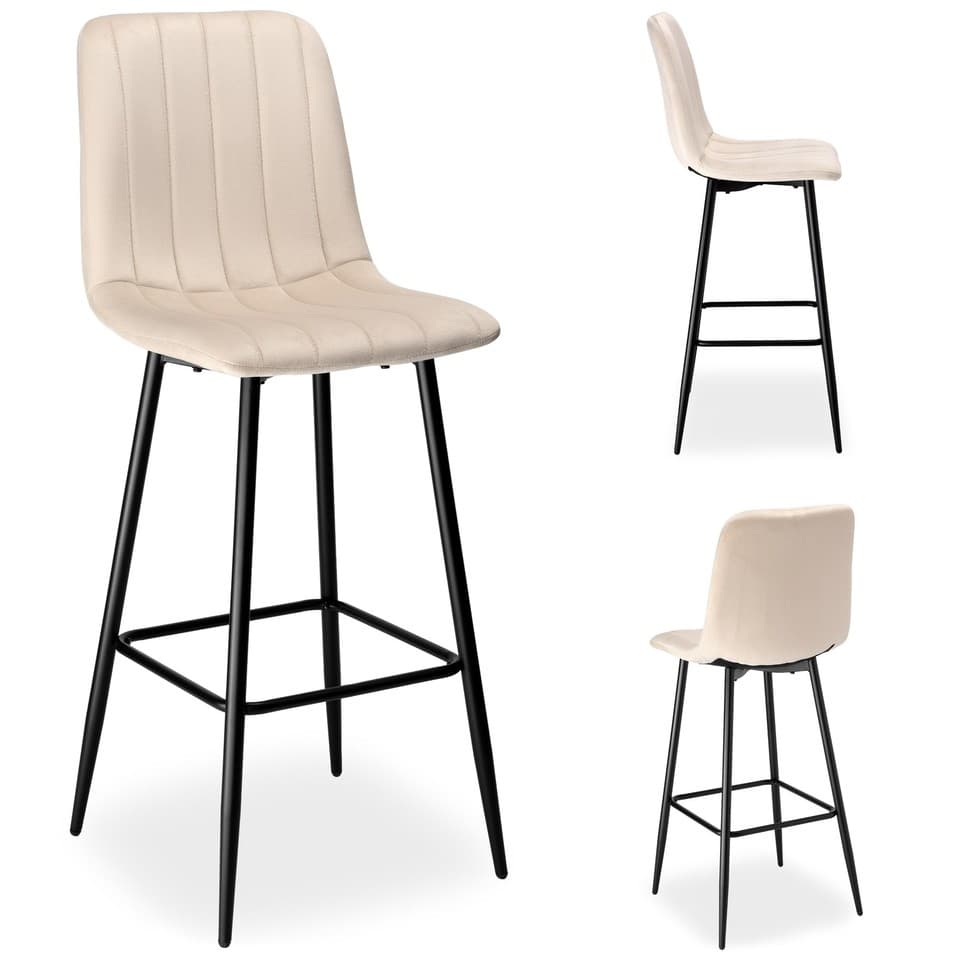 Tabouret de bar Toronto en velours beige