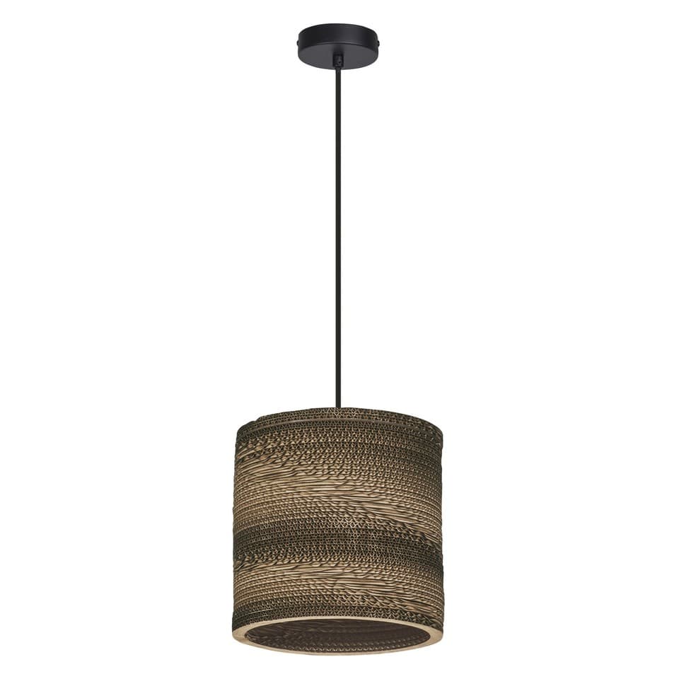 OSRAM Suspension Decor Cardboard Cylinder marron en carton ondulé, E27, 250 mm d